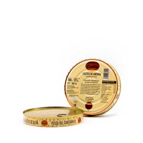 Conservas Emilia Cantabrian anchovy fillets in olive oil gold series 180 g