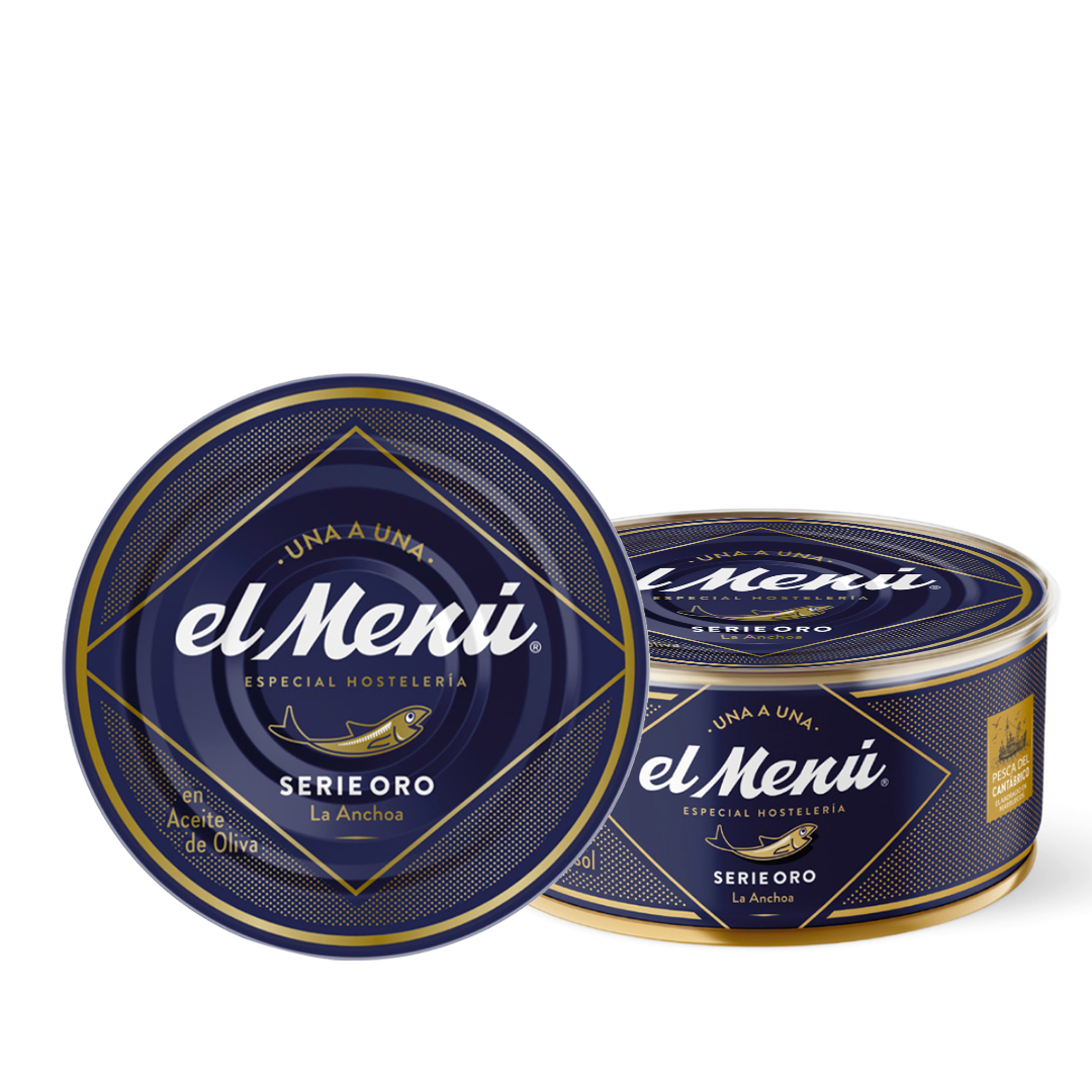 El Menú Filetti di acciughe del Cantàbrico in olio di oliva serie oro 550 g