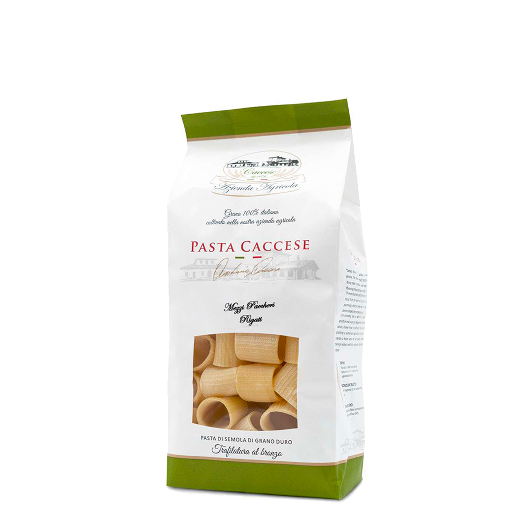 Caccese Mezzi paccheri rigati Pasta 500 g - squisitoo