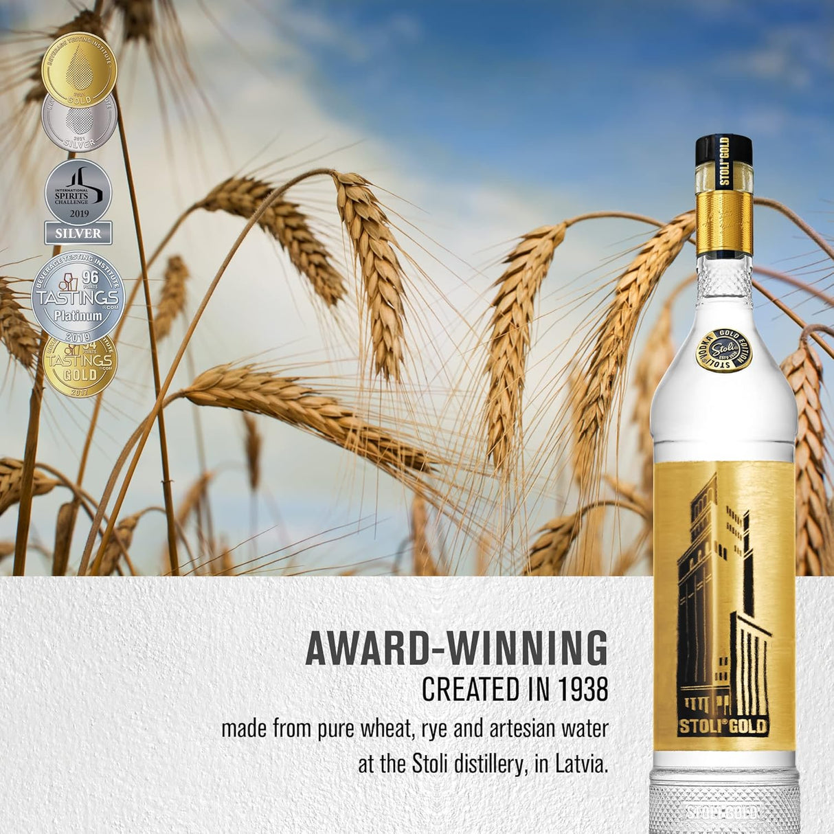 Stoli Gold Stolichnaya Vodka 70 cl - squisitoo