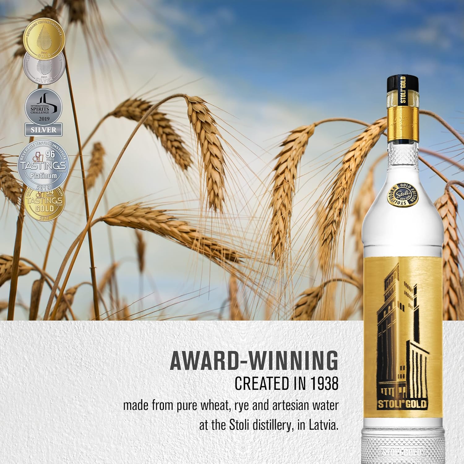 Stoli Gold Stolichnaya Vodka 70 cl - squisitoo