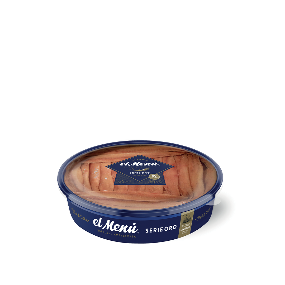 El Menú 50 filetti di acciughe del Cantàbrico in olio di oliva serie oro 600 g - squisitoo