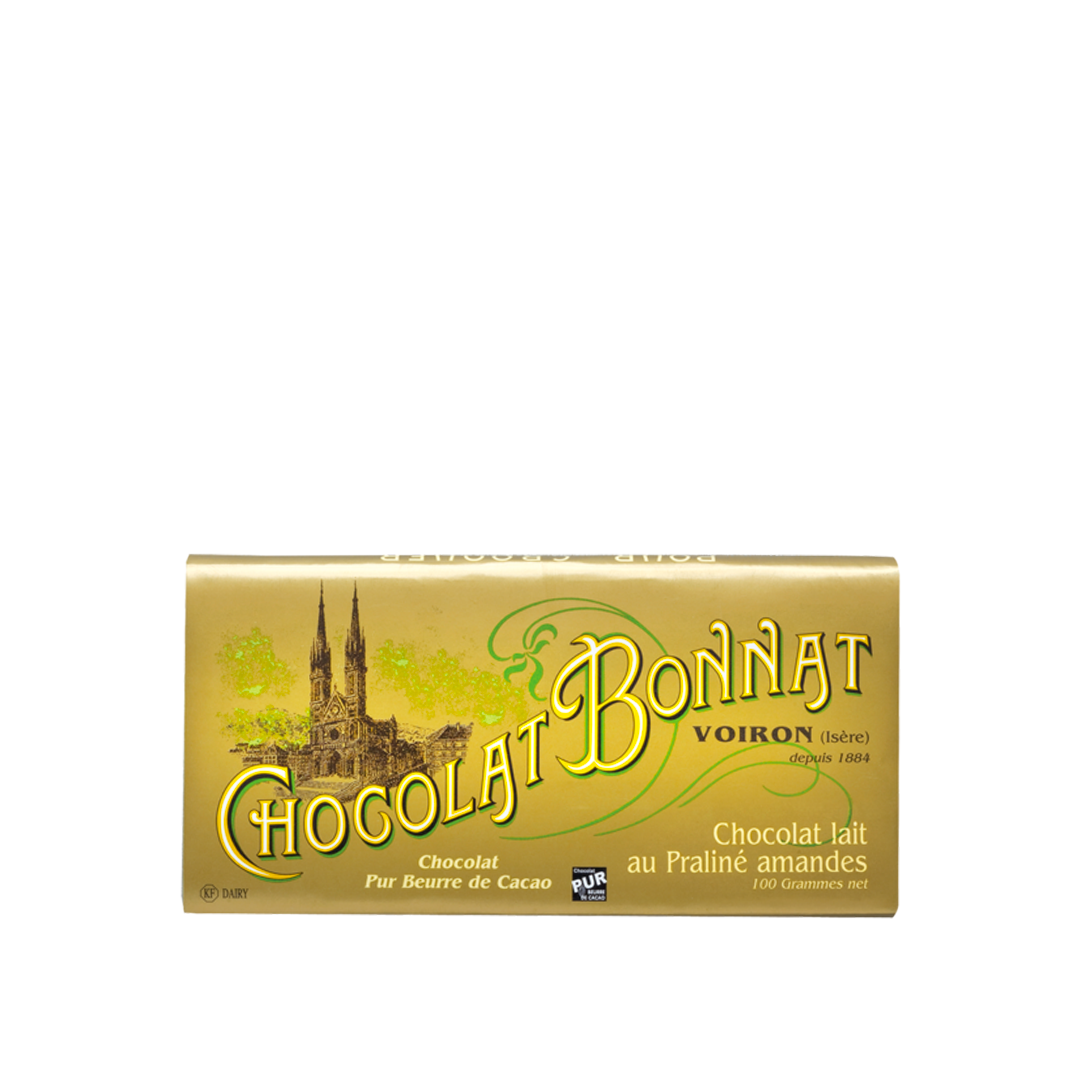 Bonnat tavoletta di cioccolato Lait au Praliné noisettes 100 g - squisitoo