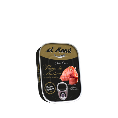 El Menú Filetti di acciughe del Cantàbrico in olio di oliva serie oro 74 g