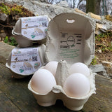 Le Selvagge 4 Uova  bianche BIO in box di polpa di legno biodegradabile