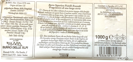 Burro Superiore Fratelli Brazzale 1 kg