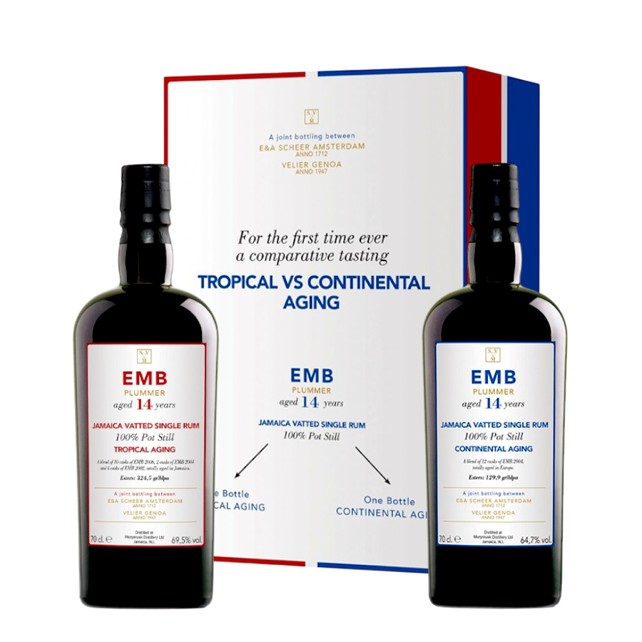 Rum Monymusk EMB Tropical-Continental Plummer 14 Y.O. Box Degustazione 2 bott. 70 cl