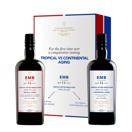 Rum Monymusk EMB Tropical-Continental Plummer 14 Y.O. Box Degustazione 2 bott. 70 cl
