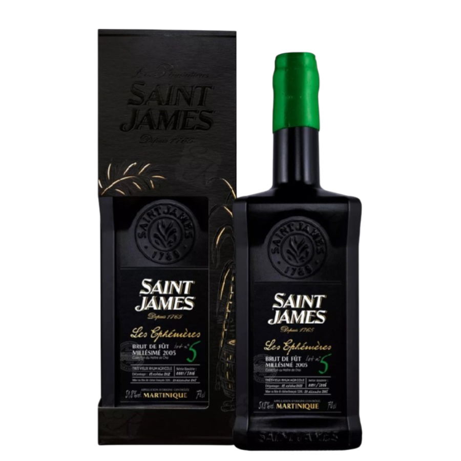 Rum Saint James Les Ephémères N.5 Brut de fût - Millésimé 2005 70 cl