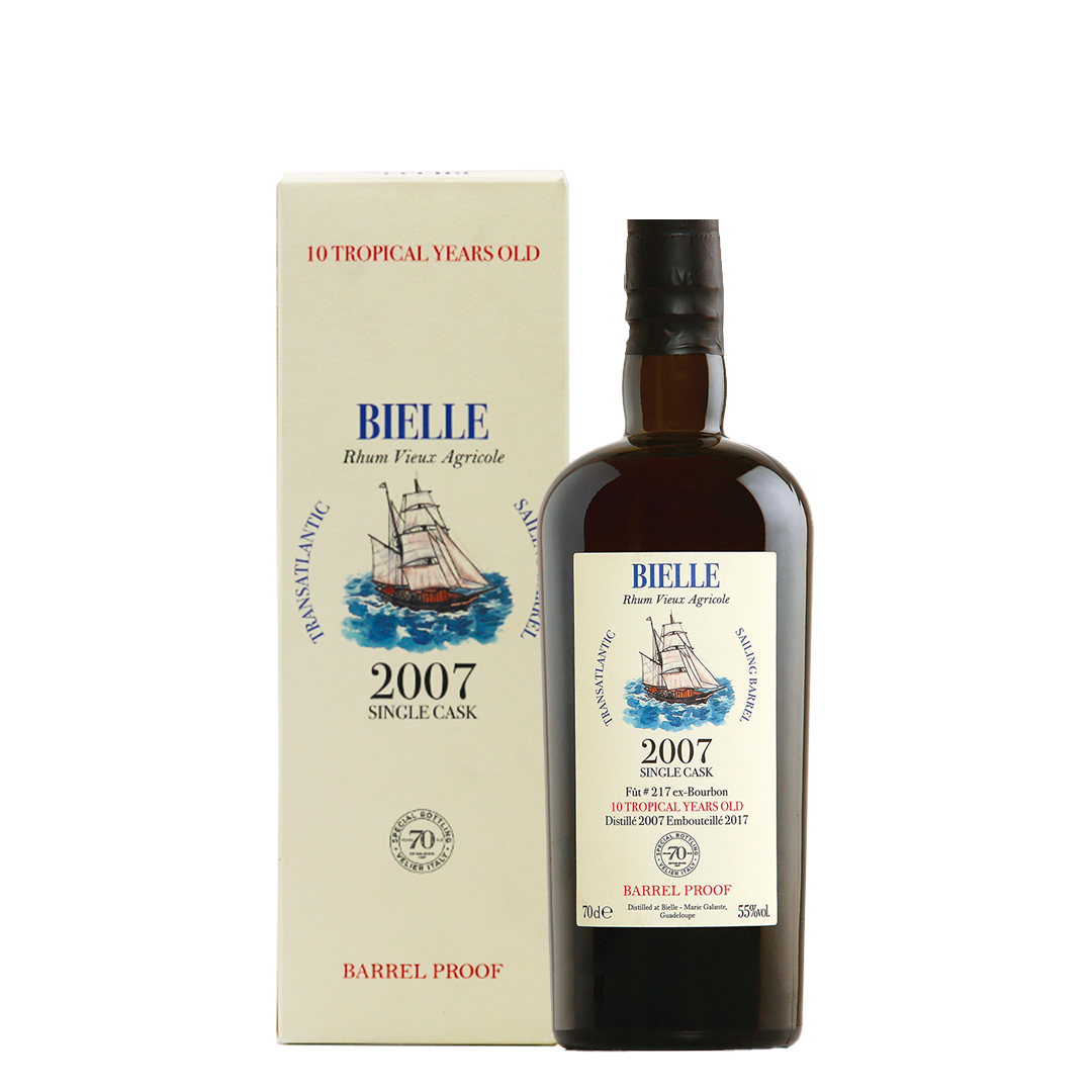 Rum Bielle Transatlantic Vieux Agricole 2007 single cask Fut 217 ex-Bourbon 10 Tropical Years Old Barrel Proof