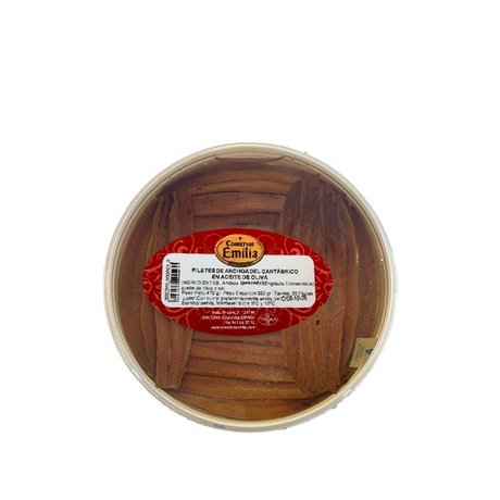 Conservas Emilia 50 Cantabrian anchovy fillets in gold series olive oil 470 g