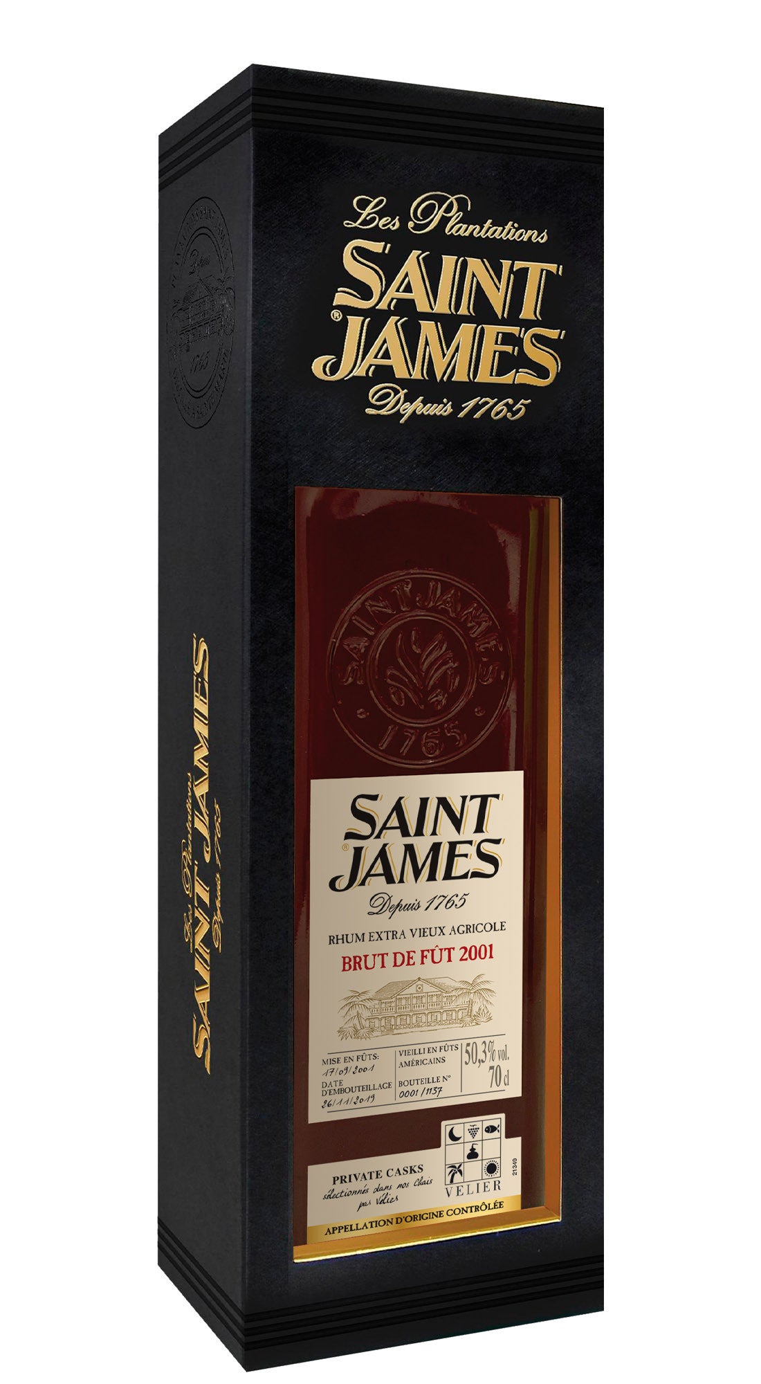 Rum Saint James 2001 17 Years Old Brut de Fut Private Cask 70 cl